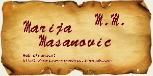 Marija Mašanović vizit kartica